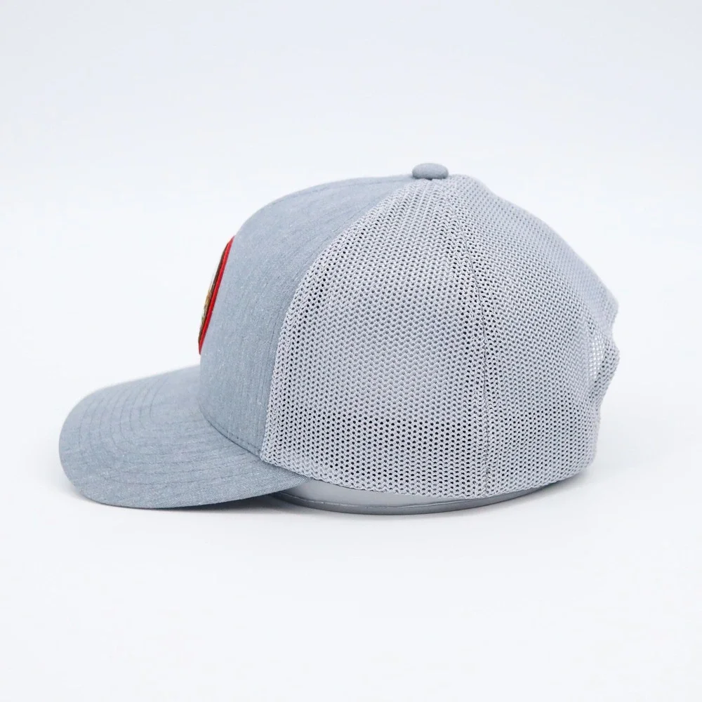 TravisMathew Trucker Hat Mens OSFA Grey California Republic Bear Patch Snapback